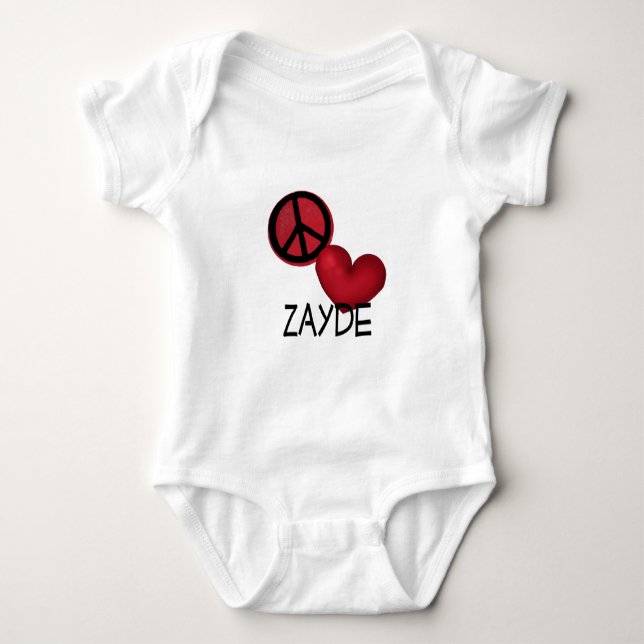 Peace Love Zayde Baby Bodysuit (Front)