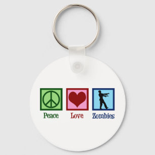 Peace Love Zombies Key Ring