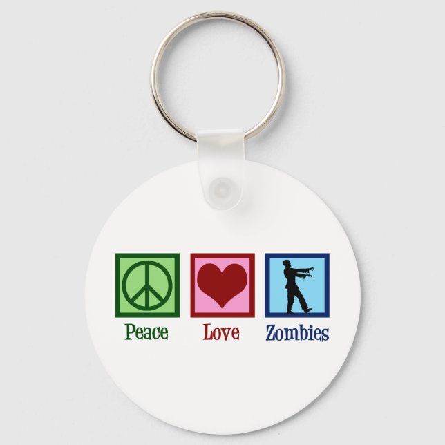 Peace Love Zombies Key Ring (Front)