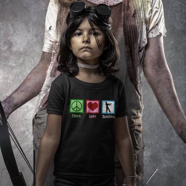 Peace Love Zombies Kids T-Shirt (Creator Uploaded)