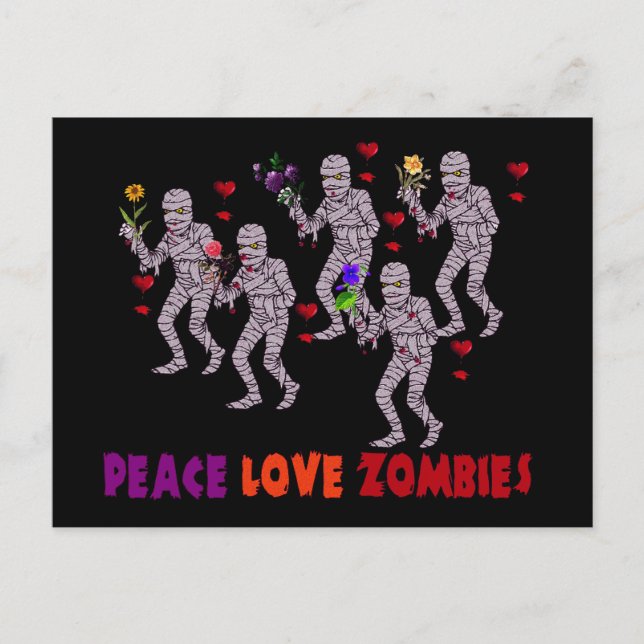 Peace Love Zombies Postcard (Front)