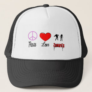 peace love zombies trucker hat