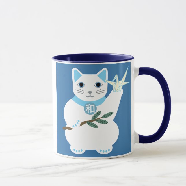 Peace Lucky Cat Mug (Right)