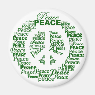 Peace magnet - green