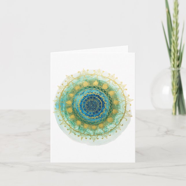 Peace Mandala Folded Note Card (Front)