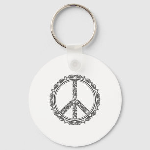 Peace Mandala Peace Sign Yoga Buddha Yogi Gift - C Key Ring