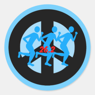peace marathon classic round sticker