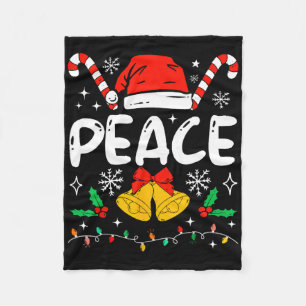 Peace Matching I Come In Peace Couples Santa Hat C Fleece Blanket