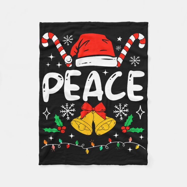 Peace Matching I Come In Peace Couples Santa Hat C Fleece Blanket (Front)
