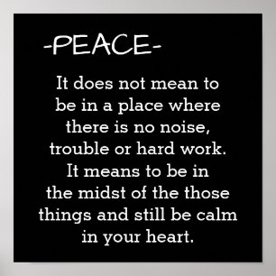 Peace - Meaning Of - poster print