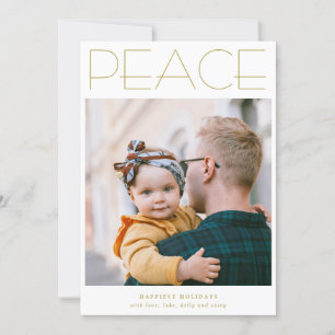 PEACE Minimalist Large Photo Custom Holiday Card