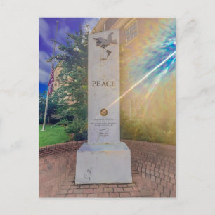 Peace Monument with Dove and American Flag Postcard