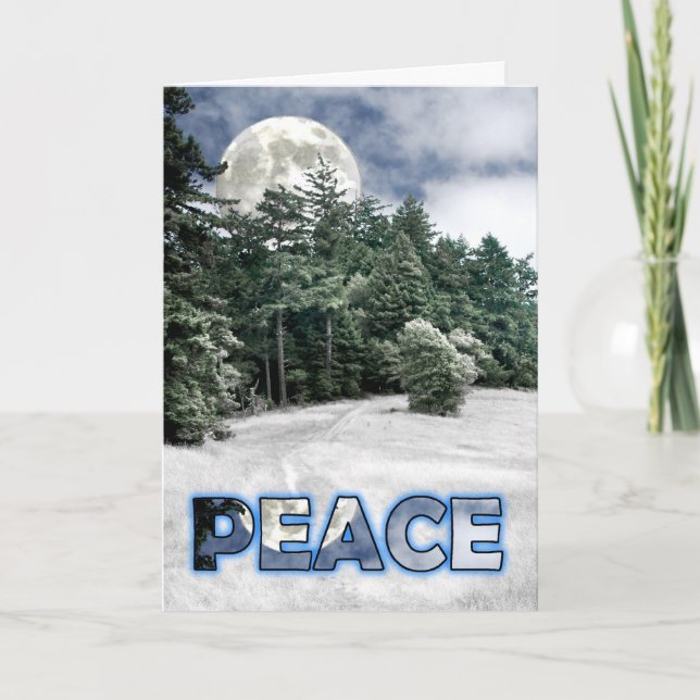 Peace Moon Trail to the Woods Holiday Card (Front)