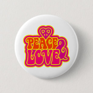 Peace N Love 6 Cm Round Badge