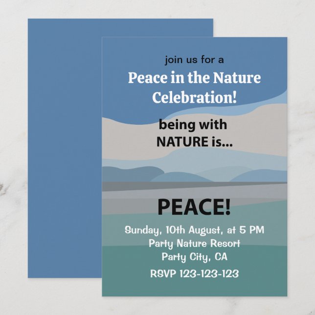 Peace Nature Celebration Invitation (Front/Back)