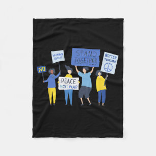 Peace Not War Anti War Ukraine Russia Fleece Blanket