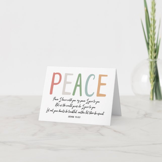 PEACE Note Cards John 14 27 Bible Verse (Front)