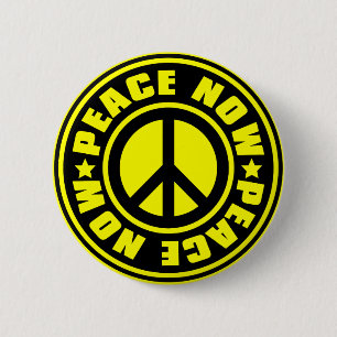 PEACE_NOW 6 CM ROUND BADGE