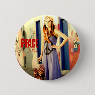 Peace Now 6 Cm Round Badge