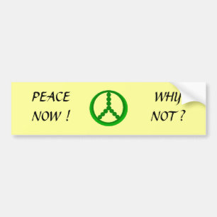 PEACE NOW ! - bumper sticker