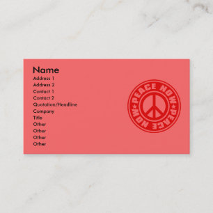 PEACE_NOW BUSINESS CARD