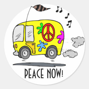 PEACE NOW! Round Sticker