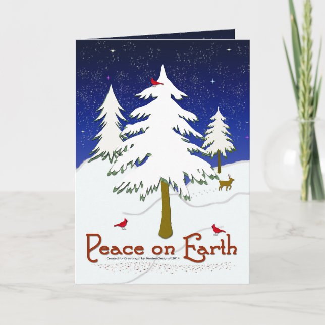 Peace of Earth Winter Scene Holiday Card (Front)