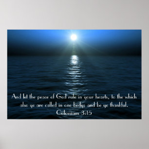 Peace of God bible verse Colossians 3:15 Poster