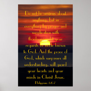 Peace of God bible verse Philipians 4:6-7 poster