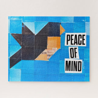 Peace of Mind Bird in Flight Blue Sky Calming Jigsaw Puzzle