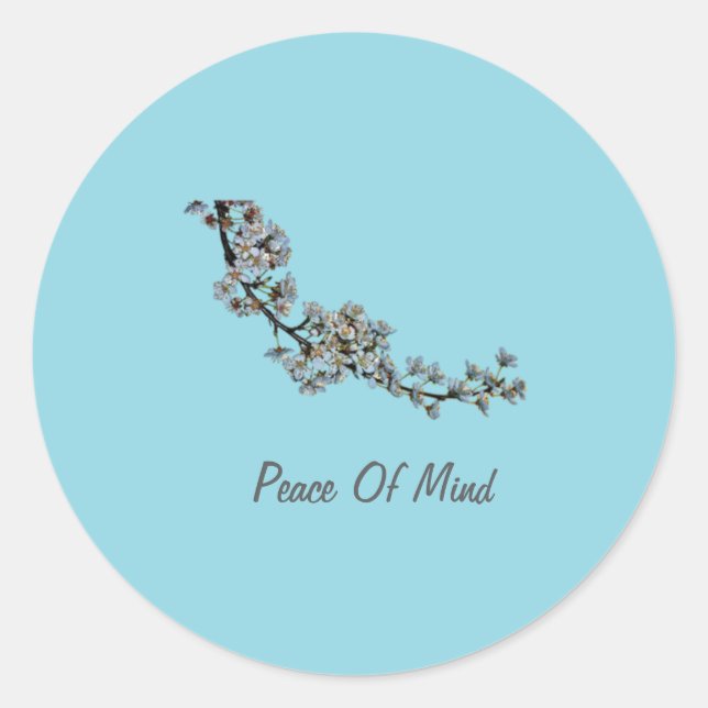 Peace Of Mind Blossoms Classic Round Sticker (Front)