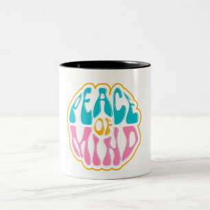 peace of mind design Two-Tone coffee mug