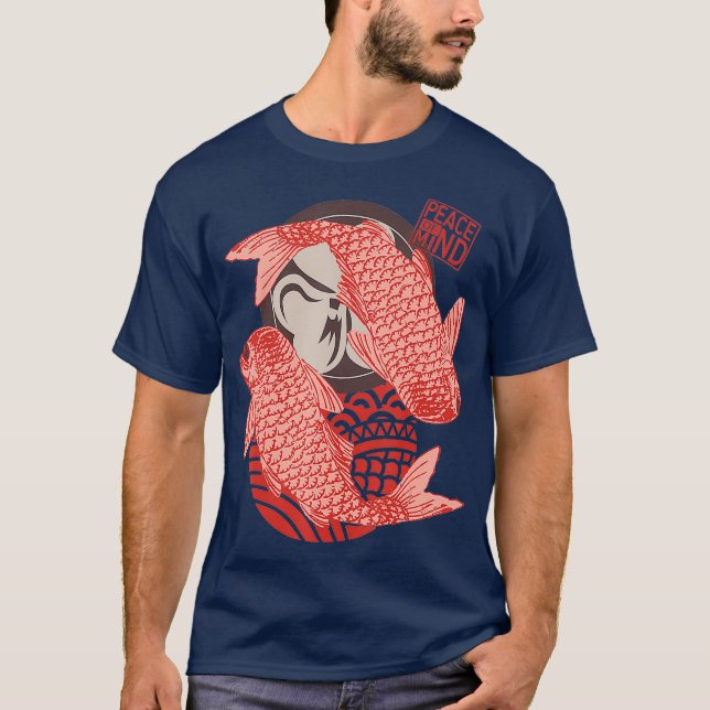 Peace of Mind Therapist Ying Yang Gift Koi Fish T-Shirt (Front)
