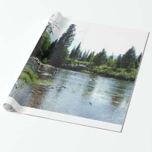peace of nature - clear river, trees... wrapping paper