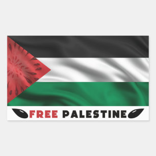 Peace of Watermelon Free Palestine Rectangular Sticker