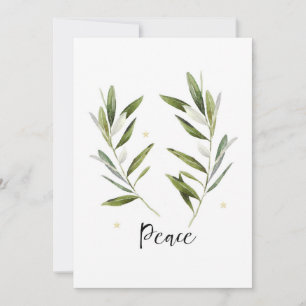 PEACE olive leaf Christmas Holiday greeting card