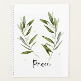 PEACE, olive leaf ,Christmas, Holiday, watercolor, Planner