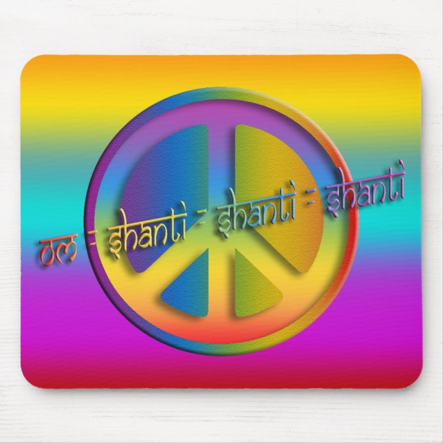PEACE OM SHANTI | coloured linear Mouse Mat (Front)