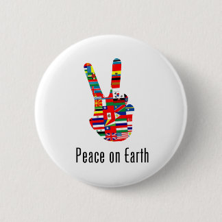 Peace On Earth 6 Cm Round Badge