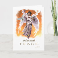 Peace on Earth. African American Angel Christmas