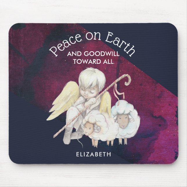 Peace on Earth and Goodwill Towards All Shepherd Mouse Mat (Front)