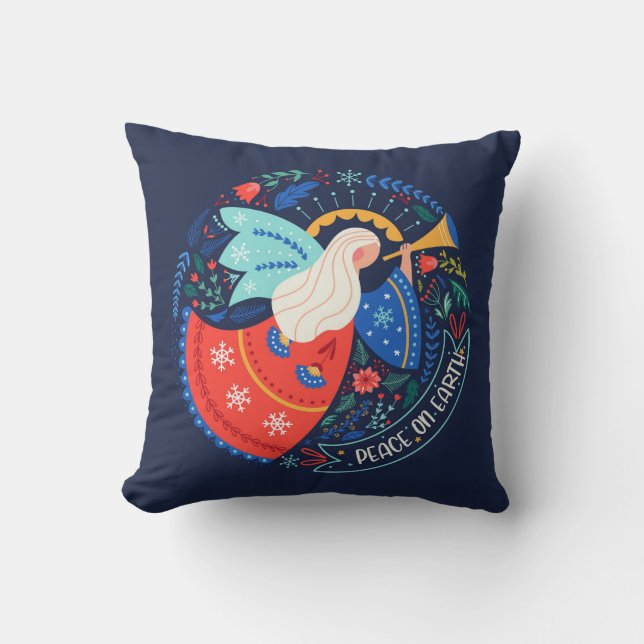 Peace on Earth Angel Design Cushion (Front)