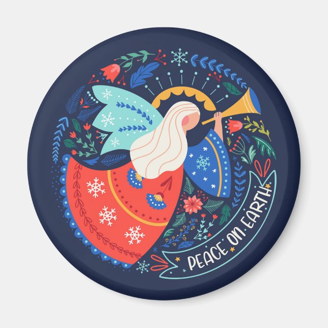 Peace on Earth Angel Design Magnet (Front)