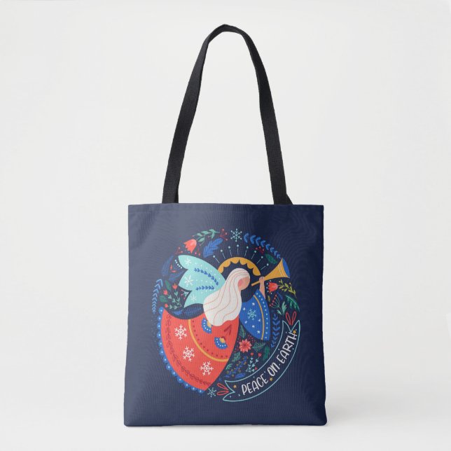 Peace on Earth Angel Design Tote Bag (Front)