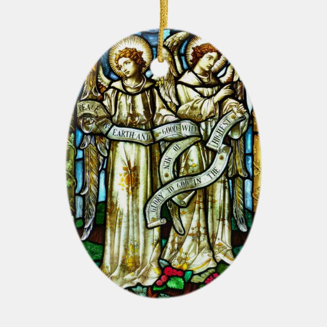 Peace on Earth Angels Christmas Ornament (Front)