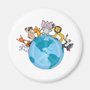 Peace On Earth Animals Magnet
