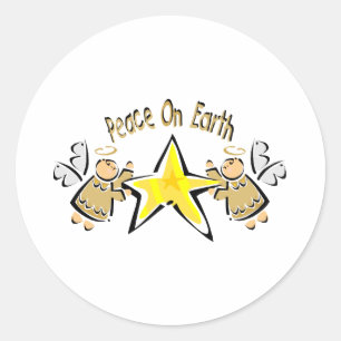 Peace On Earth Banner Classic Round Sticker