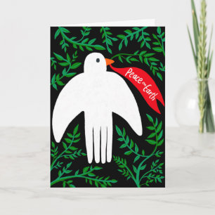 Peace on Earth Bird Dove Christmas Xmas Holiday Card