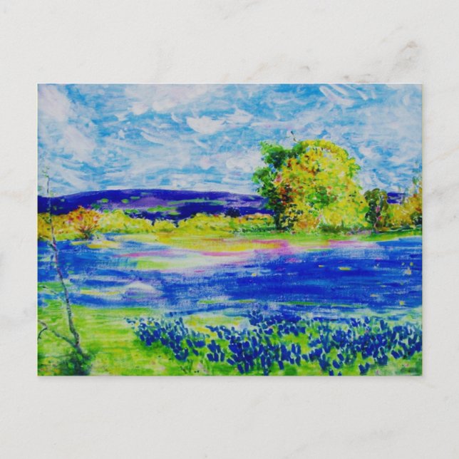 peace on earth Bluebonnet Fields Postcard (Front)