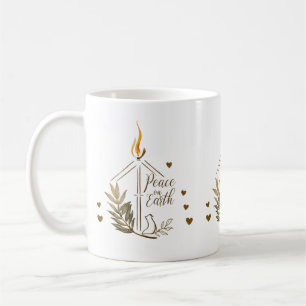 Peace on Earth Candle Dove Artistic Classic Mug